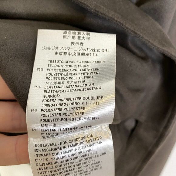 CLEARANCE - Giorgio Armani Brown Microsuede Two Button Blazer with Pockets - Picture 6 of 6